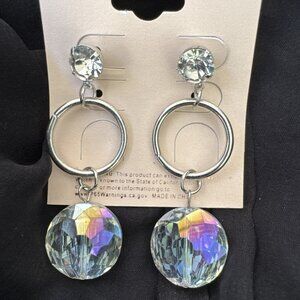 Blossom 2" Faux Crystal Rhinestone Earrings Dangle Party Wedding Cruise NEW